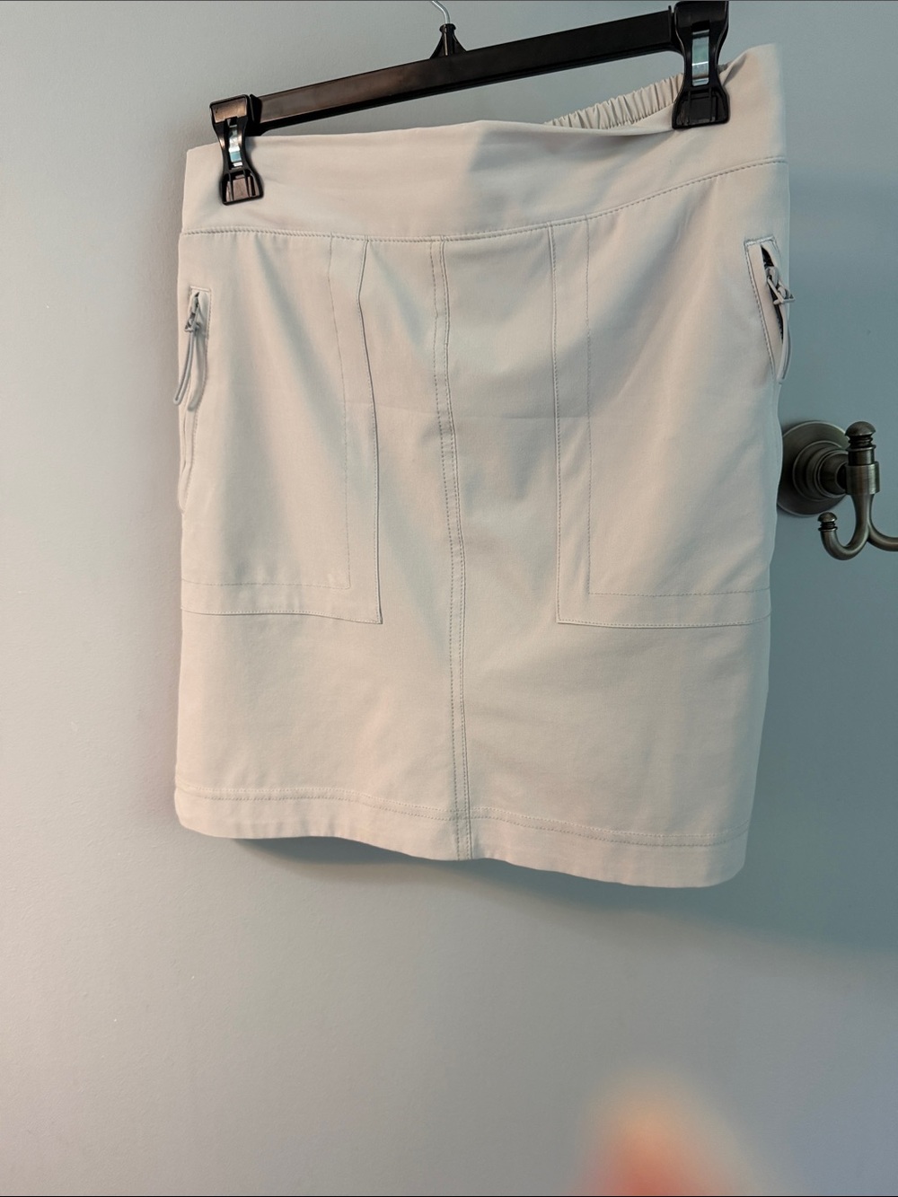Renuar Cream Mini Skirt with shorts Front Zip Pockets